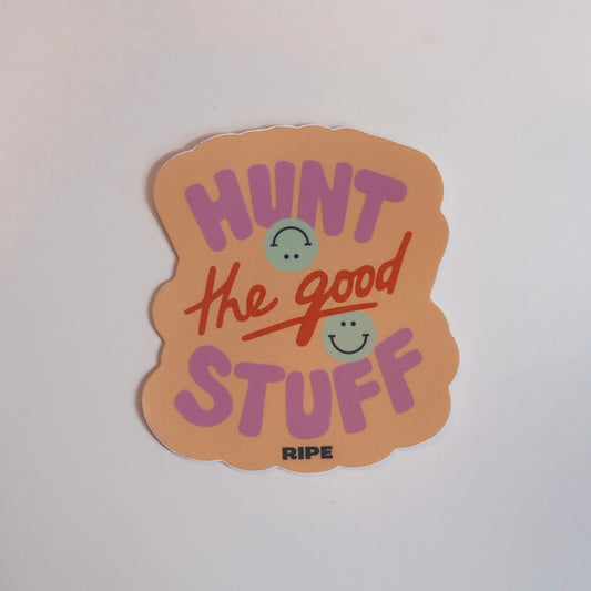 Hunt the Good Stuff Sticker (Peach)